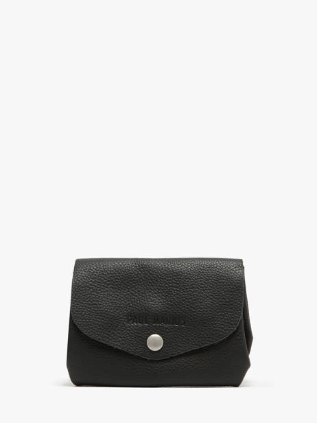 Porte-monnaie Le Gustave Cuir Paul marius Noir vintage GUSTAVEM