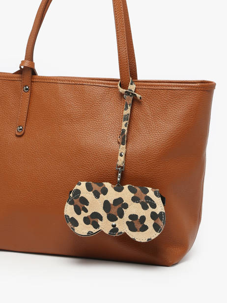 Étui Lunettes Cuir Milano Beige velvet leopardo VL25069 vue secondaire 1