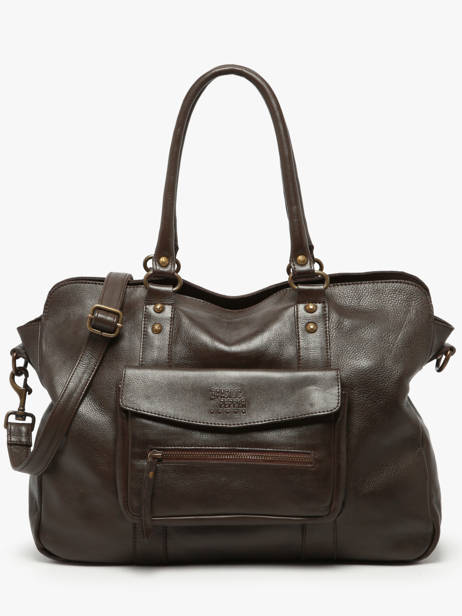 Sac Porté épaule A4 Cow Cuir Basilic pepper Marron cow BCOW78