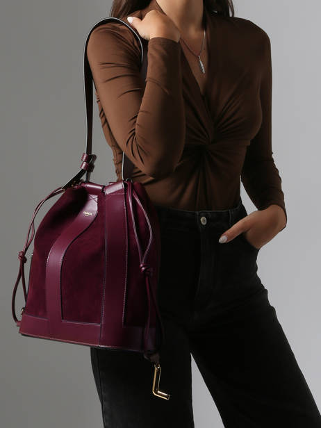 Sac Seau M Elles Cuir Lancel Rouge elles A13360 vue secondaire 1
