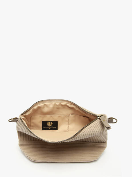 Sac Bandoulière Velours Le voyage en panier Beige velours AHP239 vue secondaire 3