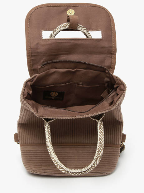 Sac à Dos Le voyage en panier Marron velours AHP241 vue secondaire 3