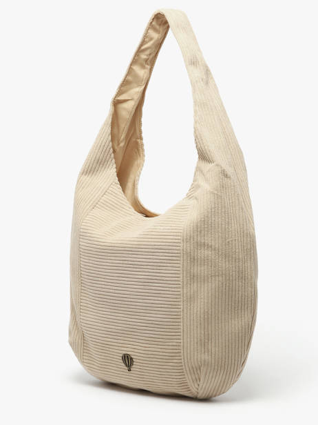 Sac Porté épaule Velours Polyester Le voyage en panier Beige velours AHP243 vue secondaire 2