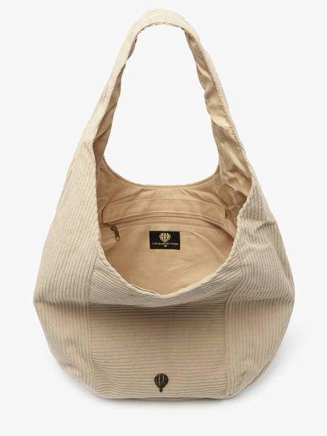 Sac Porté épaule Velours Polyester Le voyage en panier Beige velours AHP243 vue secondaire 3