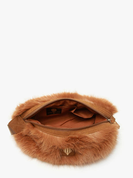 Sac Bandoulière Doudou Fourrure Le voyage en panier Marron doudou AHP261 vue secondaire 4