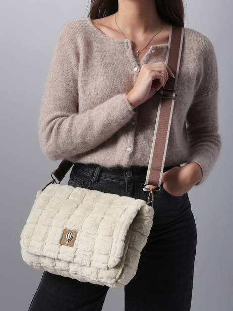 Sac Bandoulière Quadri Le voyage en panier Beige quadri AHP270 vue secondaire 1