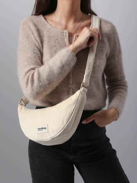 Sac Banane Velours Velours Côtelé Hindbag Beige velours V vue secondaire 1