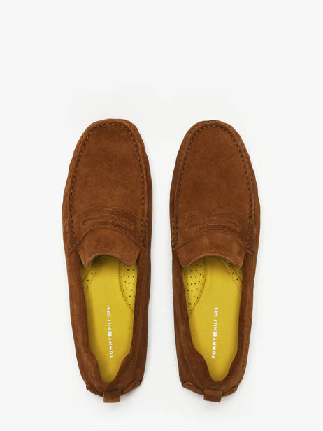 Mocassins En Cuir Tommy hilfiger Marron men 5789GVQ vue secondaire 4