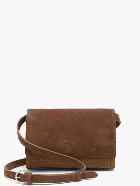 Sac Bandoulière Thelma Cuir Texturé Nathan baume Marron n city 12TX